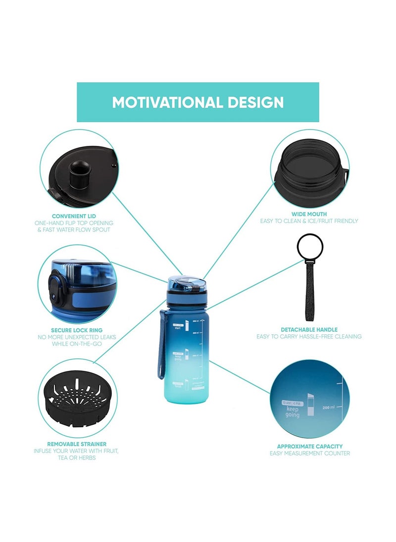 LA' PRECIOUS 350ml Kids Water Bottle - USA Tritan Material Non-Toxic BPA Free - Fast Flow - Flip Top Leak Proof Lid and One Click Open  - Image 3