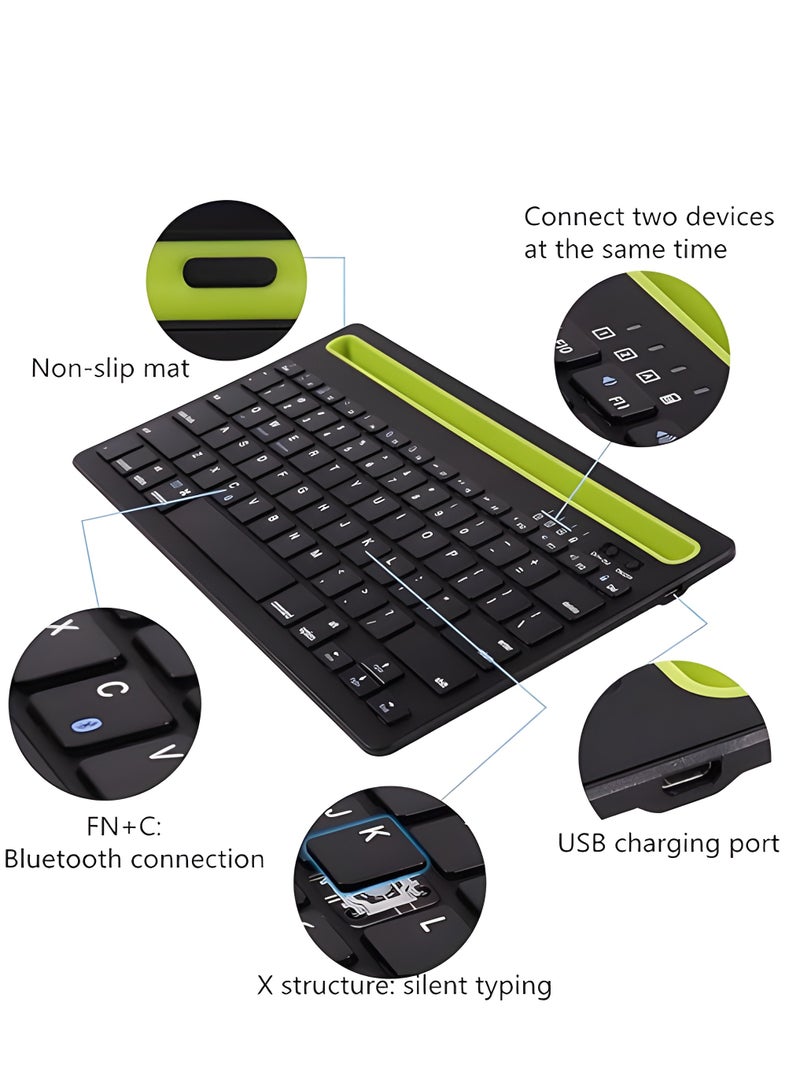 CAL STAR HK-260 Slim Rechargeable Bluetooth Wireless Keyboard and Mouse Combo for office – 78 Keys, USB-C, Multi-Device Support for Laptop, Tablet & Phone - Image 2