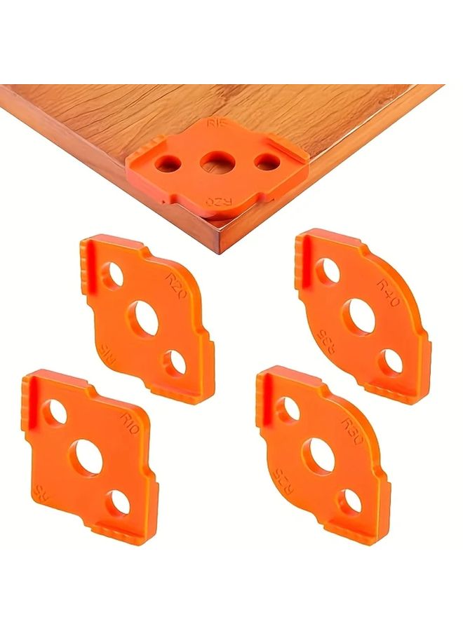 4pcs Orange Router Jig Templates For Woodworking Precision Rounded Corners Dual Gap Sizes - Image 3