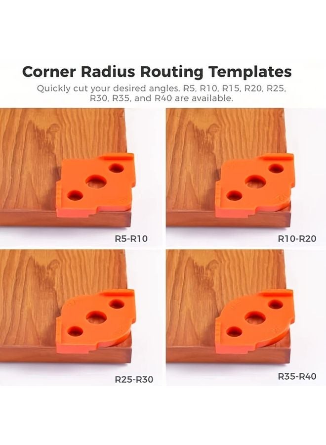 4pcs Orange Router Jig Templates For Woodworking Precision Rounded Corners Dual Gap Sizes - Image 5