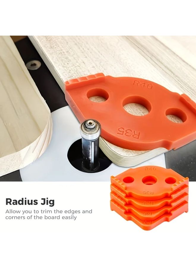 4pcs Orange Router Jig Templates For Woodworking Precision Rounded Corners Dual Gap Sizes - Image 2