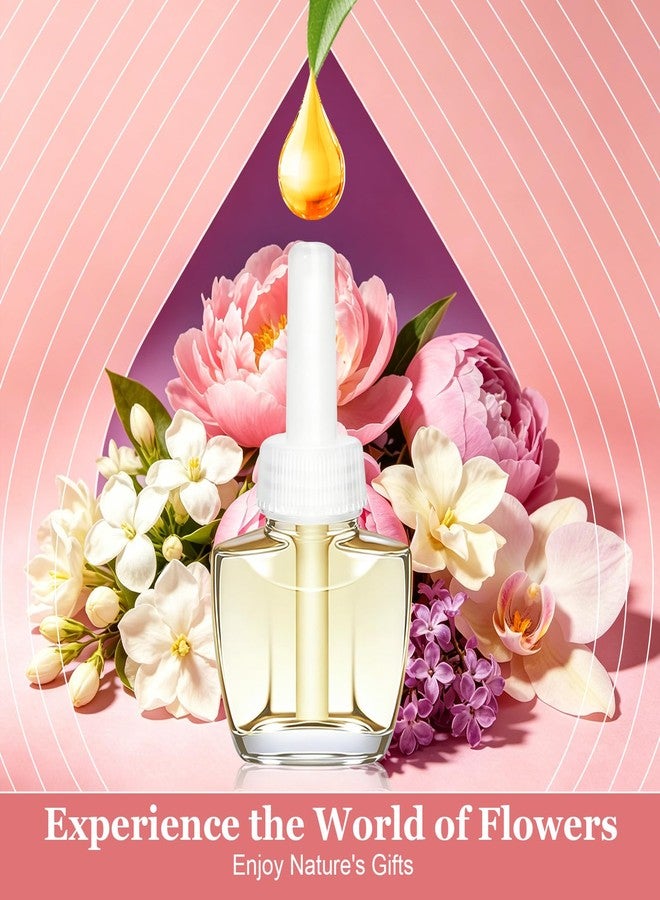 عبوات معطر جو كهربائية، 12 عبوة، 7.92 أونصة سائلة، بروائح الفاوانيا والياسمين والياسمين الليلكي والأوركيد الصيفية للمنزل والحمام وغرفة النوم، متوافقة مع معطرات الجو من إير ويك وجليد، لا تشمل جليد بلس - Image 4
