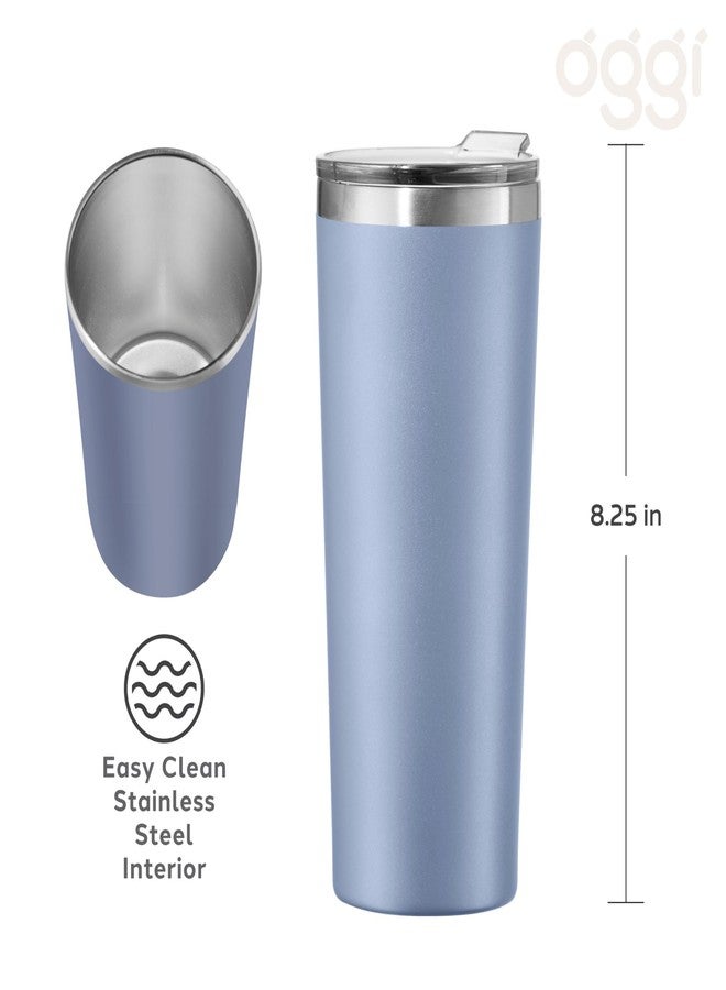 OGGI ThermoTumbler Stainless Steel Insulated Tumbler- Double Wall Vacuum Insulated w/Handle & Lid, Coffee Cup, Camping Mug, Travel Thermos, 24oz(700ml), Blue - Image 4