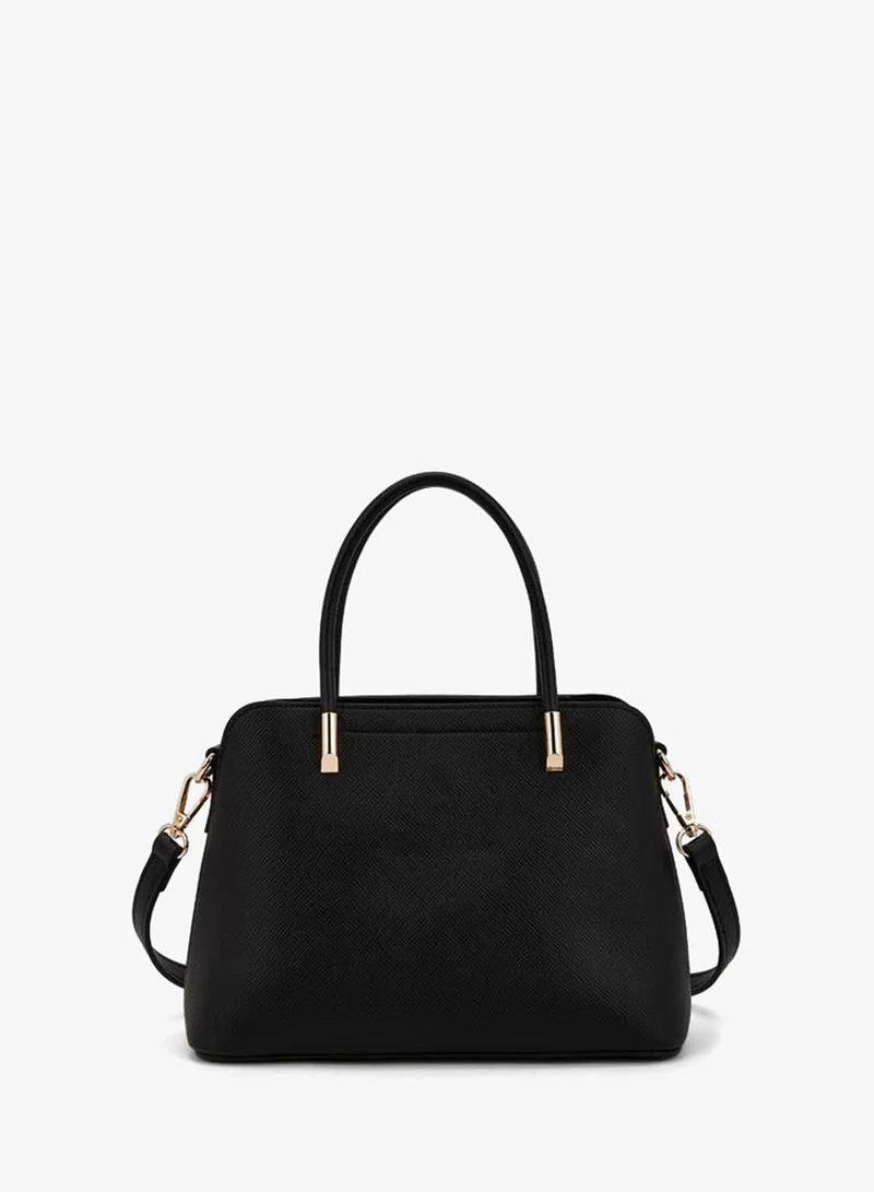 Flora Bella By Shoexpress BLACK Flora Bella Logo Accent Tote Bag with Detachable Strap for Women | Best Price UAE
