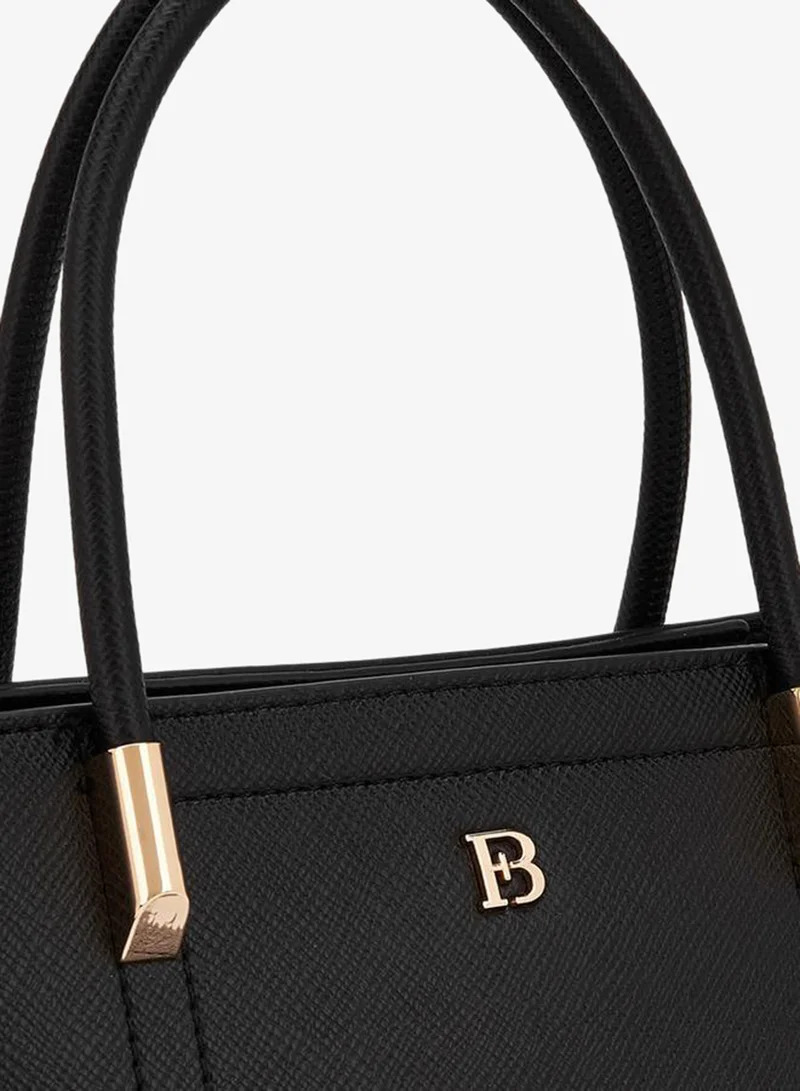 Flora Bella By Shoexpress BLACK Flora Bella Logo Accent Tote Bag with Detachable Strap for Women | Best Price UAE