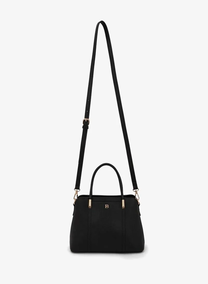 Flora Bella By Shoexpress BLACK Flora Bella Logo Accent Tote Bag with Detachable Strap for Women | Best Price UAE
