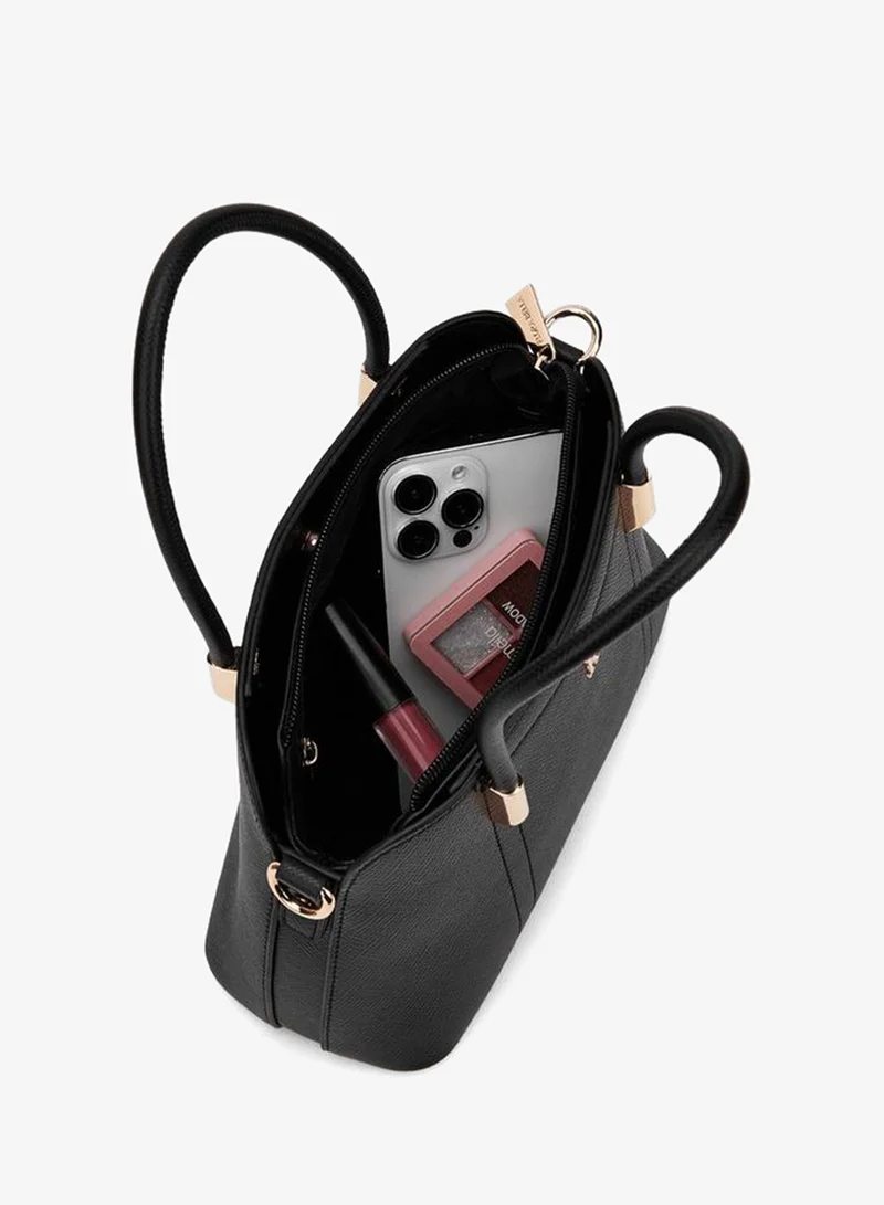 Flora Bella By Shoexpress BLACK Flora Bella Logo Accent Tote Bag with Detachable Strap for Women | Best Price UAE