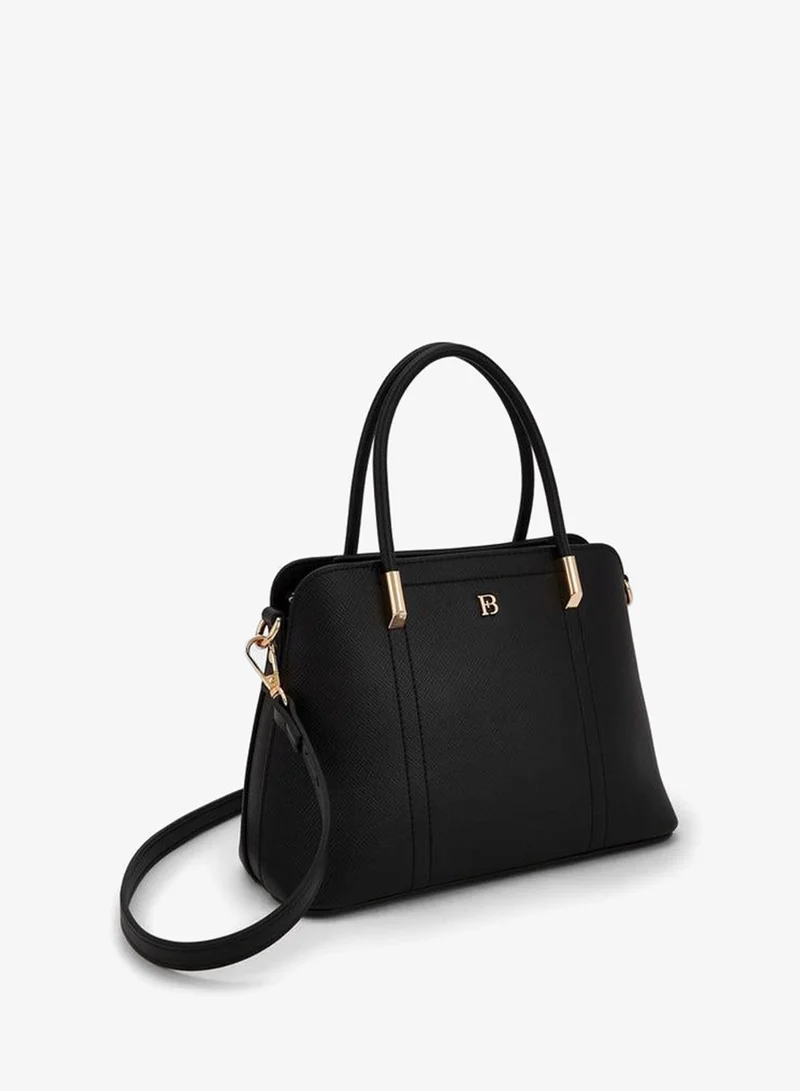 Flora Bella By Shoexpress BLACK Flora Bella Logo Accent Tote Bag with Detachable Strap for Women | Best Price UAE