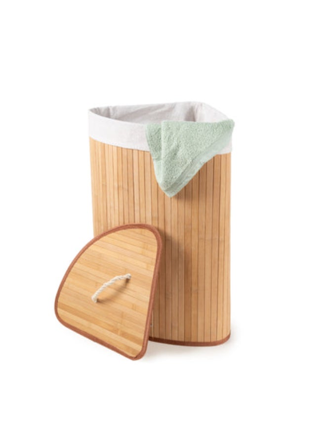 COMPACTOR Foldable Space-Saving Corner Laundry Basket Brown and White 60 x 35 x 35 cm RAN11908 - Image 3