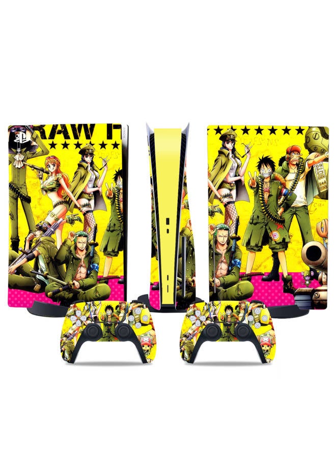 General Chivalrous PS5 Game Machine Stickers Colorful Fashion Stickers One Piece Fire Shadow Film Handle Film Skin-Color:TN-DiskPS5-2663  - Image 1