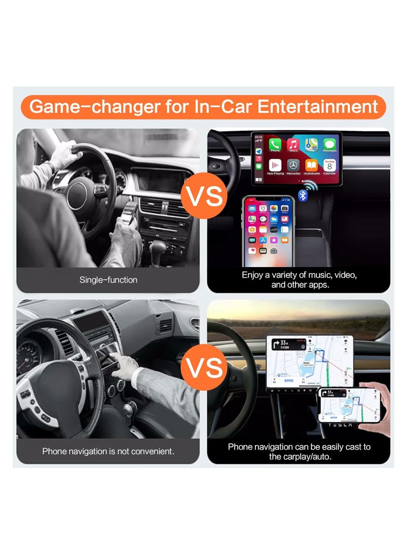 SOLARAE 3 in 1 Android Auto & Carplay Wireless Adapter, Wireless Carplay Adapter for Phone, Plug & Play, 5GHz WiFi Wireless CarPlay Android Auto Streaming Box for Car Models 2015-2023, Fast Connecting - Image 4