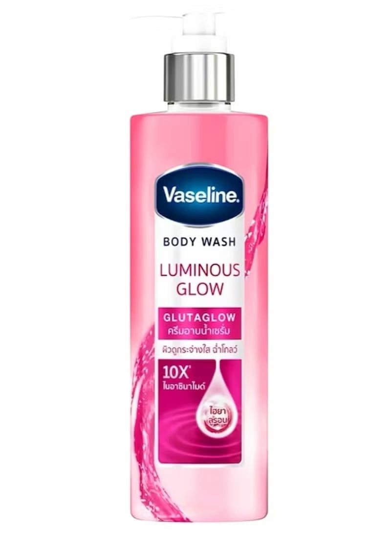 Vaseline Luminous Glow Body Wash with GlutaGlow 10X Niacinamide & Hyaluronic Acid for Radiant Skin, Fruity Scent, 425ml
