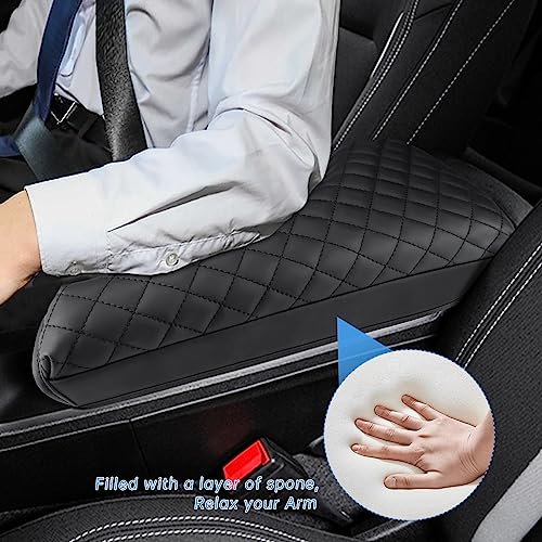 INTGET Center Console Cover for 2016-2022 2023 2024 Chevrolet Chevy Camaro Accessories Leather Middle Armrest Cover Center Console Lid Protector for Camaro RS LT 1LT 2SS LT1 SS Accessories(Black Pad) - Image 4