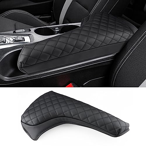 INTGET Center Console Cover for 2016-2022 2023 2024 Chevrolet Chevy Camaro Accessories Leather Middle Armrest Cover Center Console Lid Protector for Camaro RS LT 1LT 2SS LT1 SS Accessories(Black Pad) - Image 1