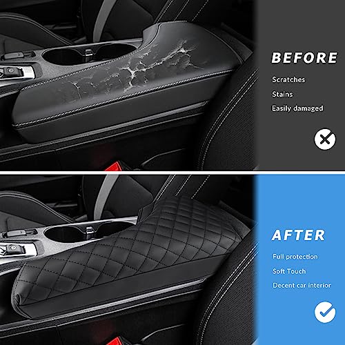 INTGET Center Console Cover for 2016-2022 2023 2024 Chevrolet Chevy Camaro Accessories Leather Middle Armrest Cover Center Console Lid Protector for Camaro RS LT 1LT 2SS LT1 SS Accessories(Black Pad) - Image 2
