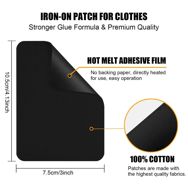 MOONSJONES Iron on Patches for Fabric Clothes, Iron-on Patch Repairing Inside & Outside Holes for Jeans, Backpacks, Down Jackets, Hat, Pants, Sweaters (7.5 cm x 10.5 cm) - 12Pcs - Image 3