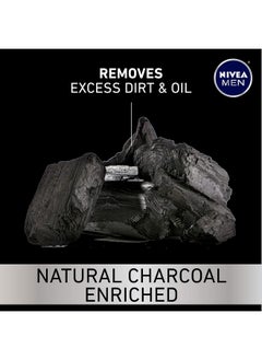 NIVEA MEN NIVEA MEN DEEP Cleansing Beard and Face Wash, Natural Charcoal Facial Cleanser Helps Remove Dirt and Excess Oils, 3 Pack of 3.3 Fl Oz Tubes  - Image 3