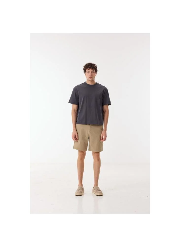 Ashita Fernandes  Cassian Men’s Grey Solid Cotton Blend T-Shirt – Relaxed Fit, Round Neck, Lightweight Casual Wear for Men | Best Price UAE