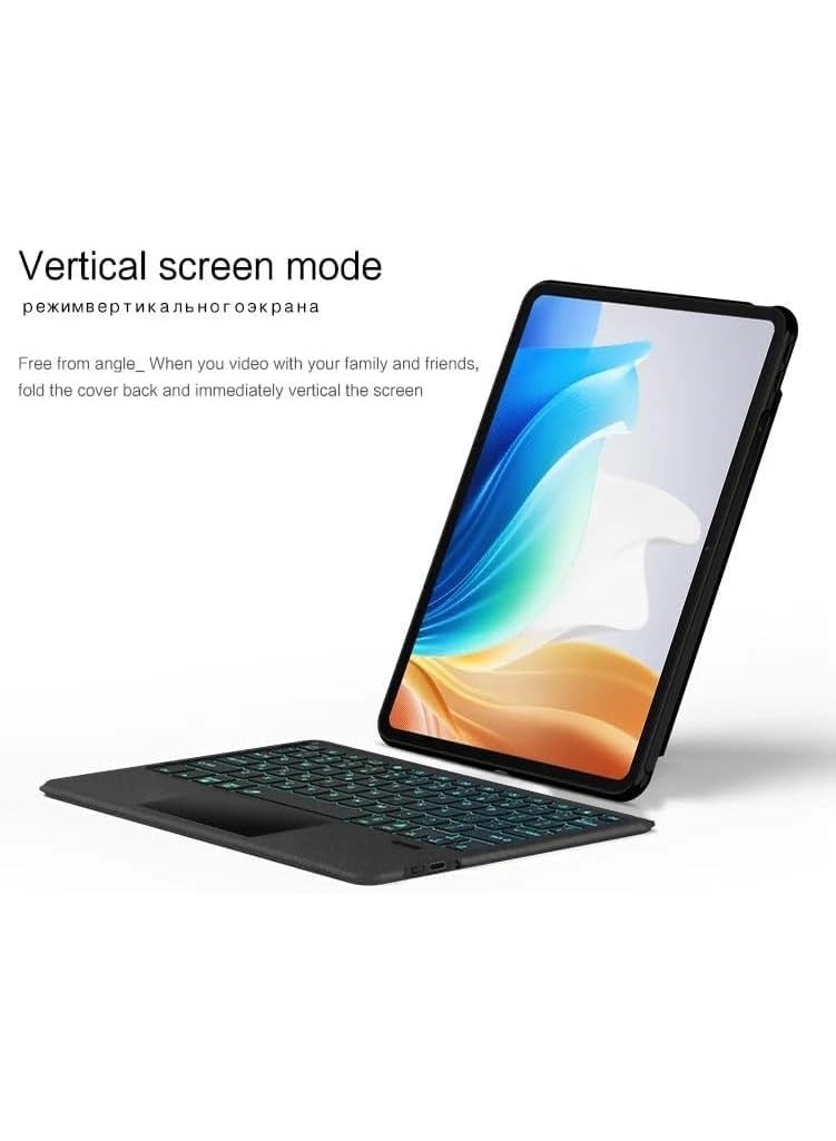 Keyboard Case Touch for New OnePlus Pad Go 11.35 inch/Oppo Pad Air 2 11.4 inch, Detachable Backlight Keyboard with Any-Angle Kickstand u0026 Leather Cover for OnePlus Pad Go/Oppo Pad Air 2 - Image 3