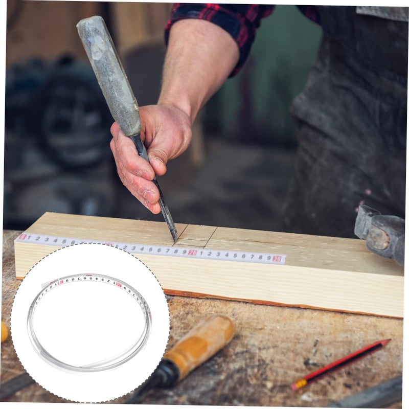 Steel Self Adhesive Metric Scale Ruler With Miter Gauge For Woodworking Bench And Table Saw Wear Resistant Tape Measure With Clear Double Markings For Precise Workshop - Image 3