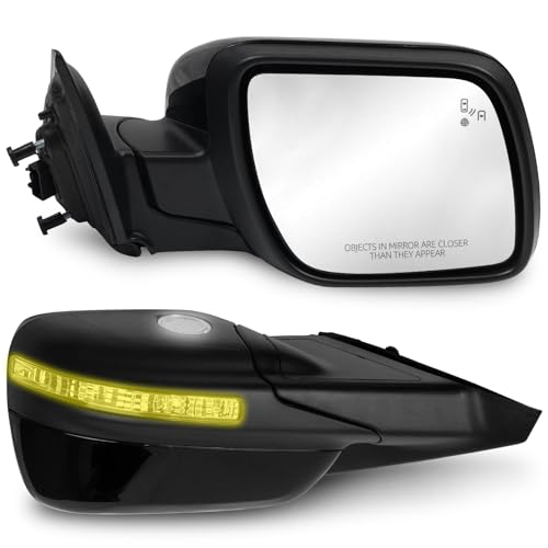 Dexepe Passenger Side Mirror Assembly Compatible with Ford Explorer 2011-2019 Rearview Mirror with Power Heated Adjustable, Turn Signal, Puddle Lamp, Blind Spot Monitor Replace FO1321617 (9 Pin Right) - Image 1