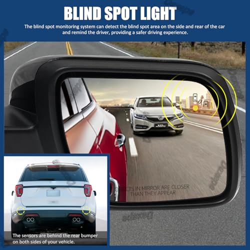 Dexepe Passenger Side Mirror Assembly Compatible with Ford Explorer 2011-2019 Rearview Mirror with Power Heated Adjustable, Turn Signal, Puddle Lamp, Blind Spot Monitor Replace FO1321617 (9 Pin Right) - Image 3