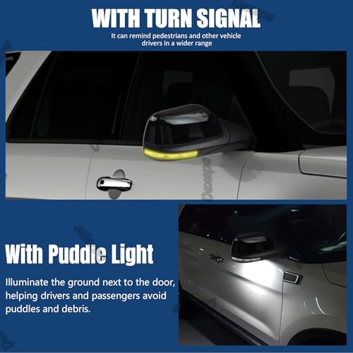 Dexepe Passenger Side Mirror Assembly Compatible with Ford Explorer 2011-2019 Rearview Mirror with Power Heated Adjustable, Turn Signal, Puddle Lamp, Blind Spot Monitor Replace FO1321617 (9 Pin Right) - Image 4