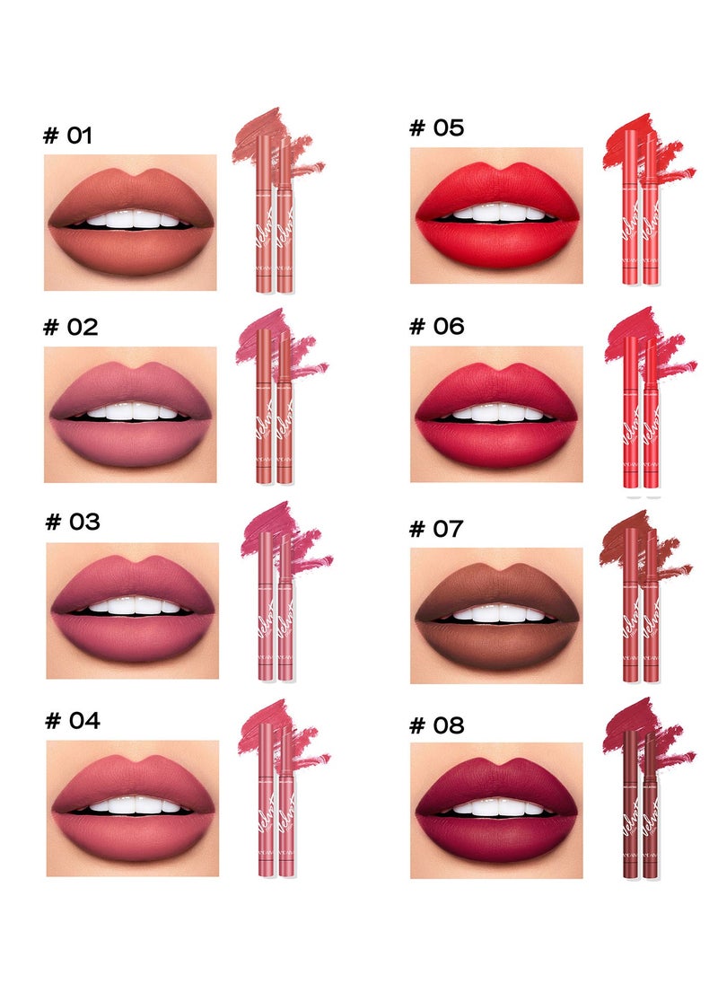Handaiyan Lipstick Set Matte Liquid 8 Colors Long Lasting Waterproof for Women Highly Pigmented Velvety Nude Super Stay Soft Hydrating & Lightweight Professional Moisturizing Makeup Lips Gift Set  - Image 5