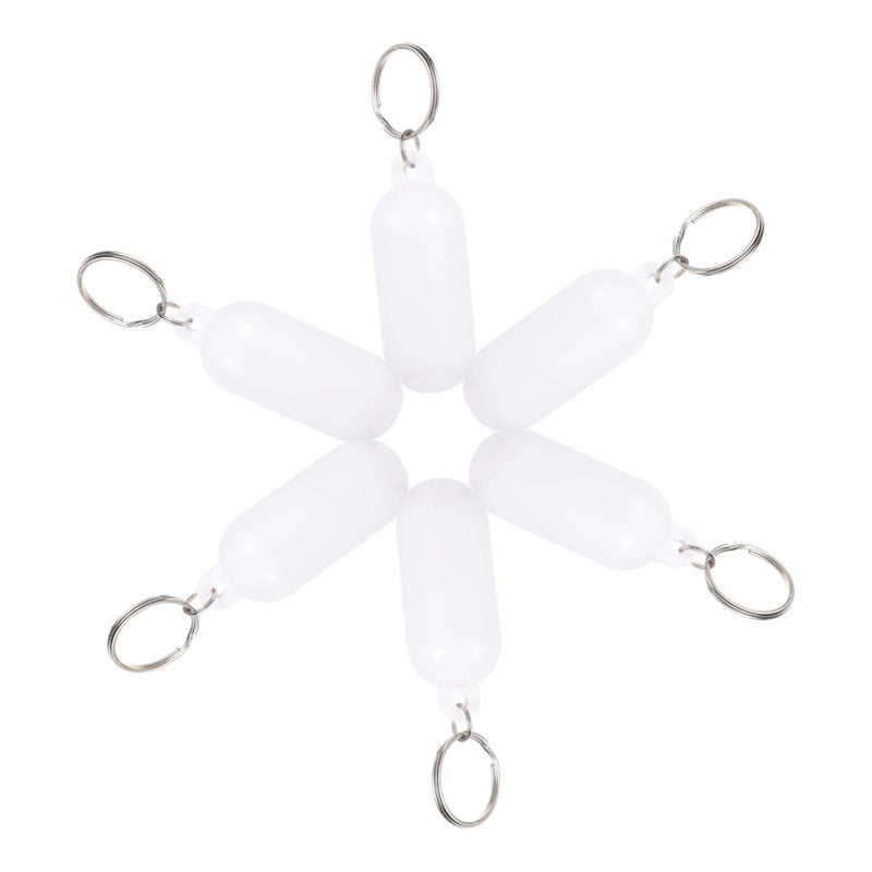 Popetpop White Floating Keychain For Boat Keys Bag Key Ring Marine Float Carabiner - Image 2