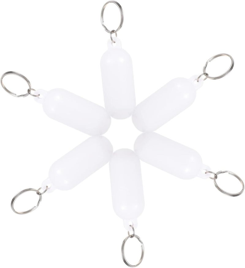 Popetpop White Floating Keychain For Boat Keys Bag Key Ring Marine Float Carabiner - Image 1