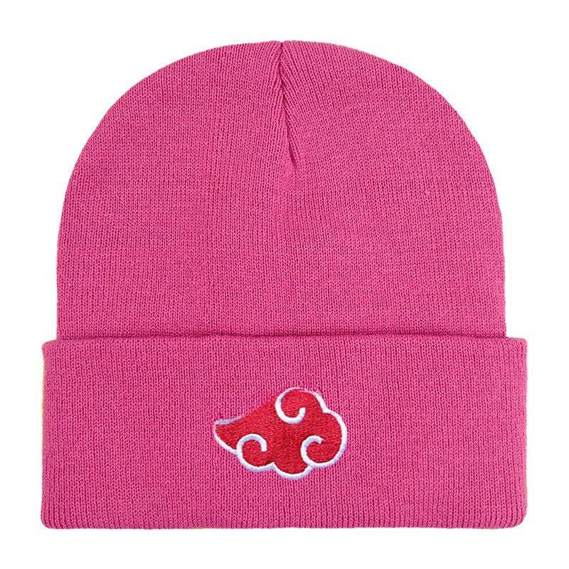 Naruto Cloud Knit Beanie Unisex Winter Warm Rose Red 