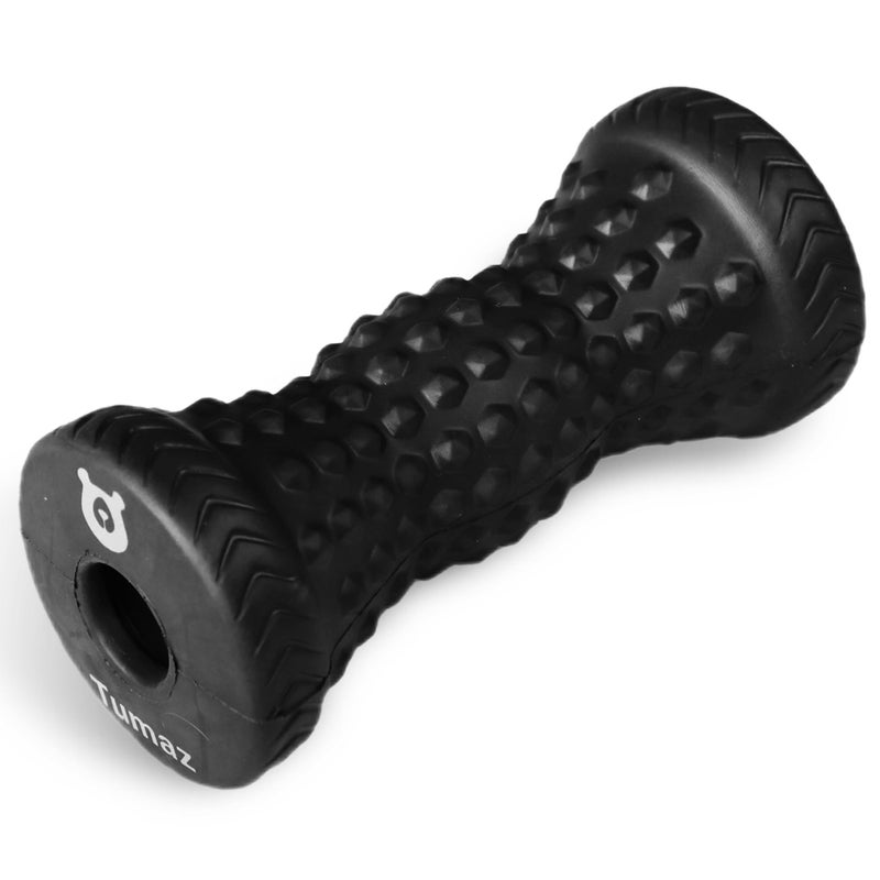 Tumaz Foot Roller Ergonomic Foot Massage Roller for Arch Pain Trigger Points and Deep Tissue Portable Reflexology Tool for Plantar Fasciitis Relief Black