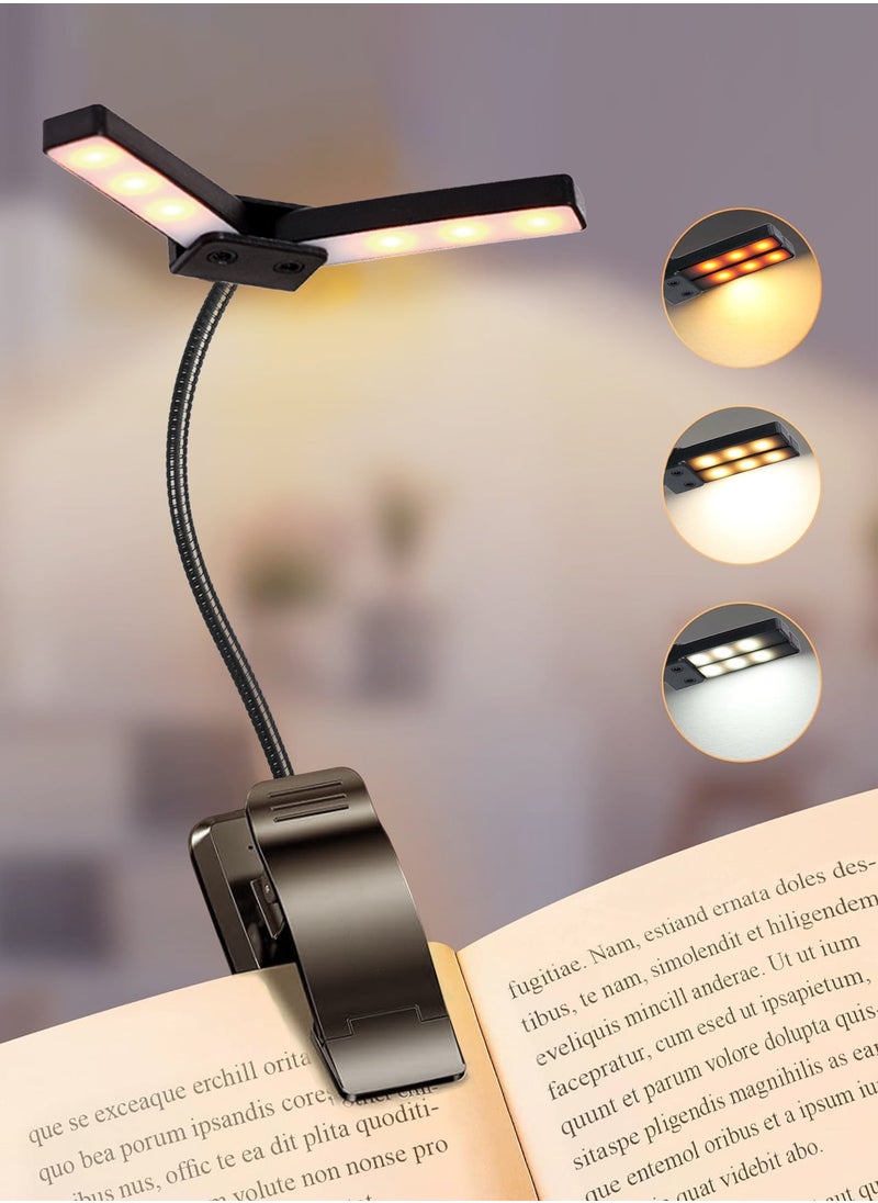 LOOPITYS - Book Light,LOOPITYS Reading Book Clip Light, 9 Modes, LED Clip Reading Light, Eye-Care USB Rechargeable Reading Lamp for Kids, Flexible Clip-on Book Light for Reading in Bed，desk lamp - Image 1