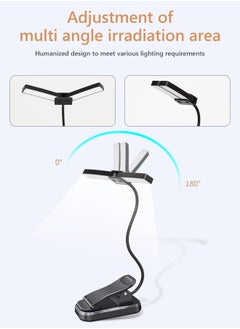 LOOPITYS Book Light,LOOPITYS Reading Book Clip Light, 9 Modes, LED Clip Reading Light, Eye-Care USB Rechargeable Reading Lamp for Kids, Flexible Clip-on Book Light for Reading in Bed，desk lamp  - Image 5