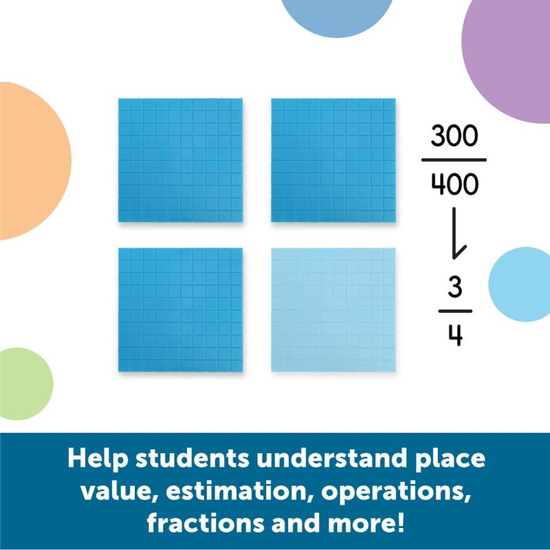 Learning Resources Plastic Base Ten Starter Kit - 141 Pieces, Ages 6+ Early Math, Counting, Math Games for Kids, Teacher and Classroom Supplies - Image 5
