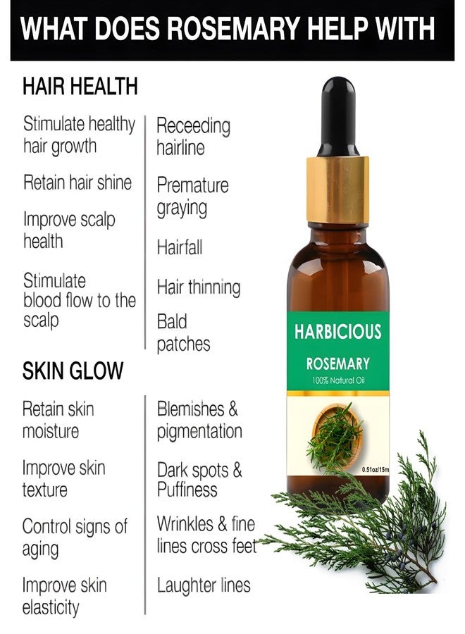 Harbicious, Ginger Oil and Rosemary Hair Oil, 100% Natural and Organic, 15 ml Each - Image 2