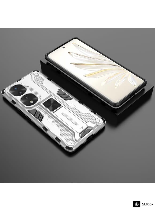 زبون لهاتف Honor 70 Pro 5G Supersonic PC + حافظة واقية مقاومة للصدمات من مادة TPU (فضي) - Image 2