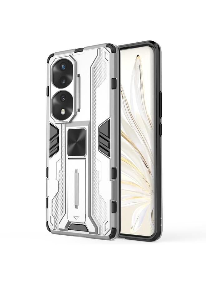 زبون لهاتف Honor 70 Pro 5G Supersonic PC + حافظة واقية مقاومة للصدمات من مادة TPU (فضي) - Image 1