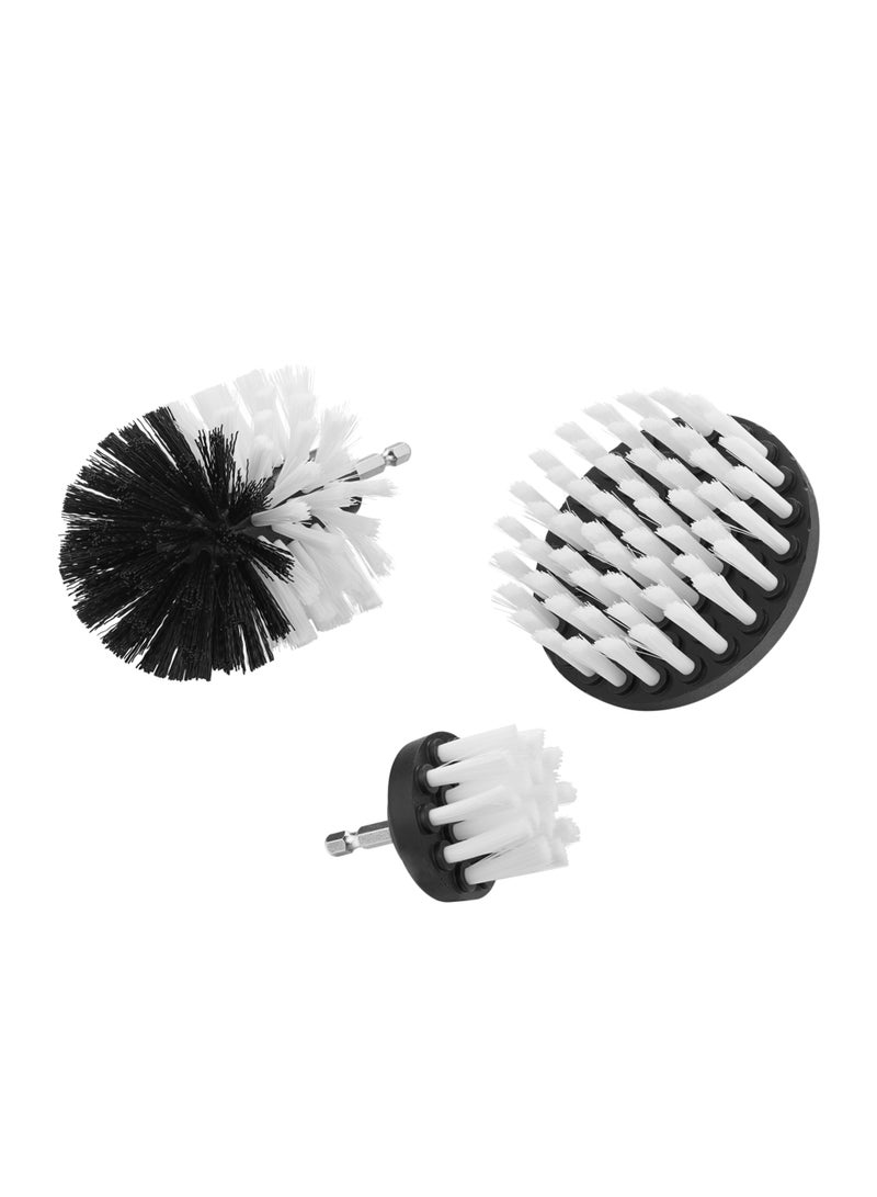 LAWAZIM Pro7 Drill Brush Set - White - Durable Nylon Bristles, Hex Shank for Quick Attachment to Power Tools - Heavy-Duty Cleaning for Bathrooms, Kitchens, Tiles, Grout, Cars, Furniture, Multi-Surface - Image 1