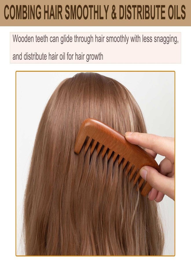 Moreinday Wide Tooth Wooden Comb for Curly Hair, Labor Comb for Birth Pain - Peach Wood - Image 5