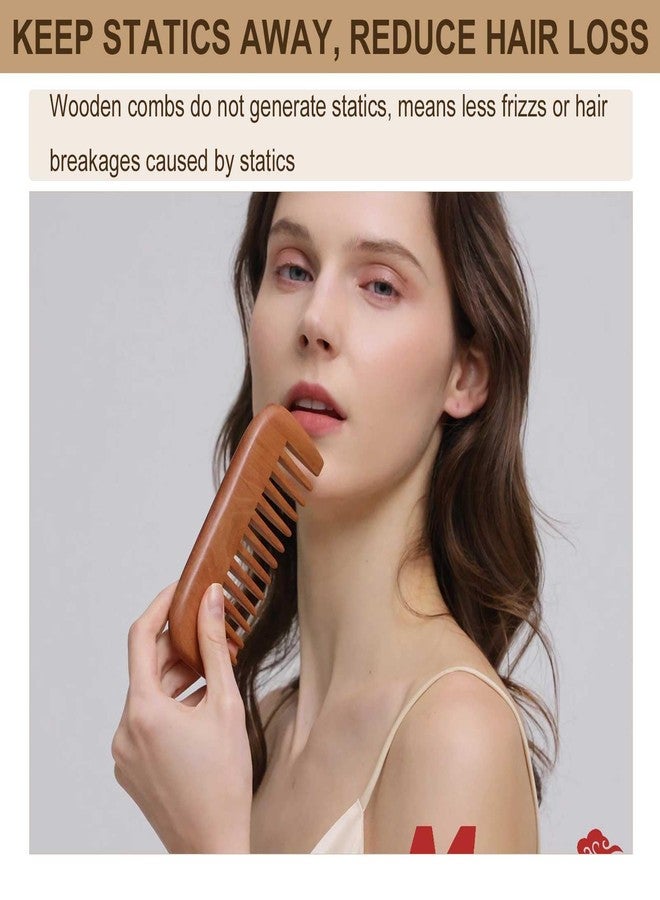 Moreinday Wide Tooth Wooden Comb for Curly Hair, Labor Comb for Birth Pain - Peach Wood - Image 4