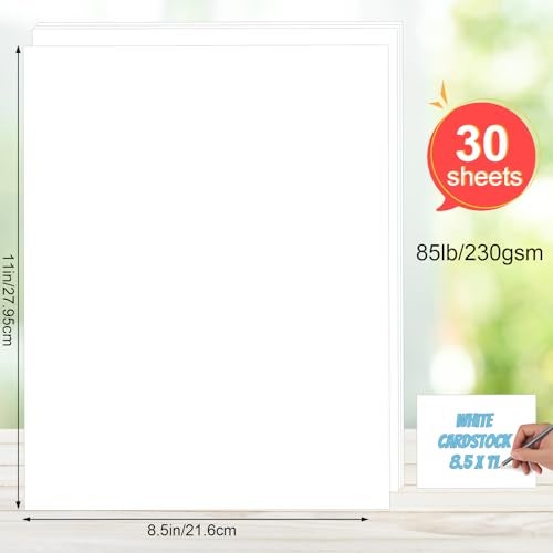 Joyberg White Cardstock 8.5 x 11, 230gsm Cover Cardstock Paper, 85 Lb Heavy Card Stock for Printer, Card Stock Paper for Invitations, Scrapbooking, Crafts, Diy Cards, Decoration, Drawing (30 Sheets) - Image 2