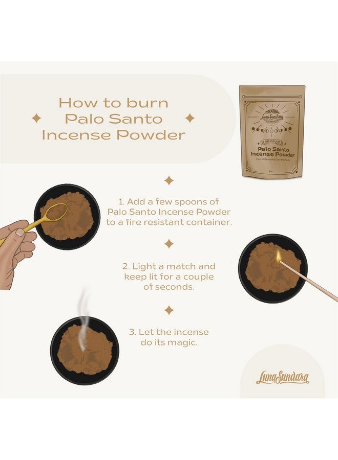 Luna Sundara Luna Sundara Palo Santo Incense Powder from 100% Wild Peruvian Palo Santo 4oz Sustainably Palo Santo Wood Powder for Smudging and Homemade Incense (Powder of Palo Santo (Bursera Graveolens Wood))  - Image 2