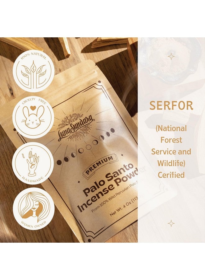 Luna Sundara Luna Sundara Palo Santo Incense Powder from 100% Wild Peruvian Palo Santo 4oz Sustainably Palo Santo Wood Powder for Smudging and Homemade Incense (Powder of Palo Santo (Bursera Graveolens Wood))  - Image 4