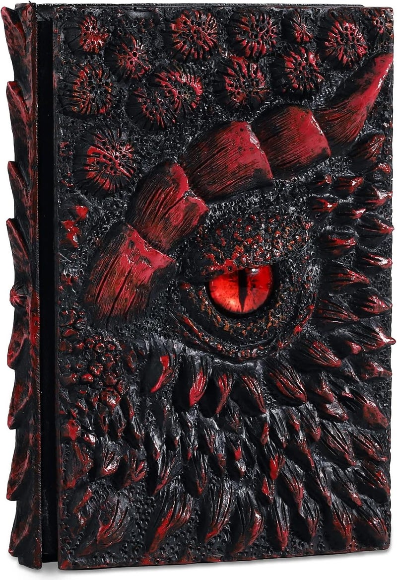 molshine A5 (7.3" x 5.1") 3D Dragon Embossed Journal,Resin Engraving Notebook,Retro Diary,100 Sheets Blank Paper,Hardcover Travel Notepad for Writing,Sketchbook,Collection,Gift,Decoration (Red) - Image 1