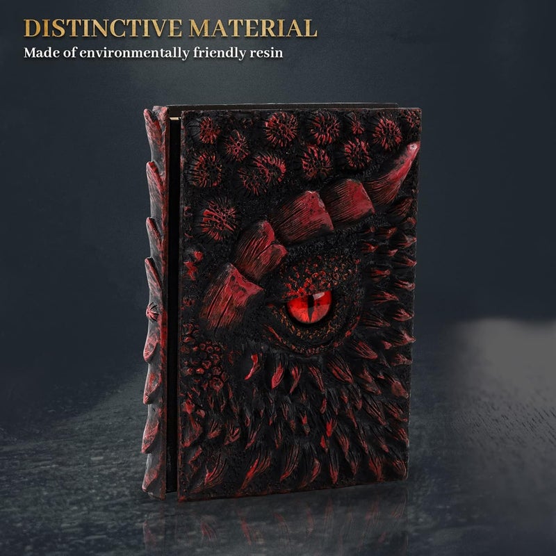 molshine A5 (7.3" x 5.1") 3D Dragon Embossed Journal,Resin Engraving Notebook,Retro Diary,100 Sheets Blank Paper,Hardcover Travel Notepad for Writing,Sketchbook,Collection,Gift,Decoration (Red) - Image 3