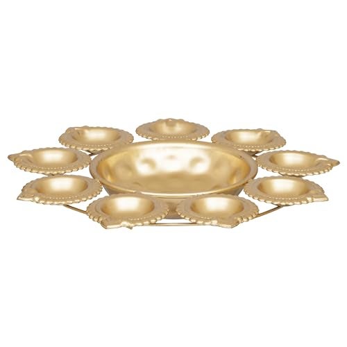 Webelkart Diya Shape Flower Decorative Urli Bowl for Home Decor Bowl for Floating Flowers and Tea Light Candles Home,Office and Table Decor| Diwali Decoration Items (Gold Polish) - Image 5