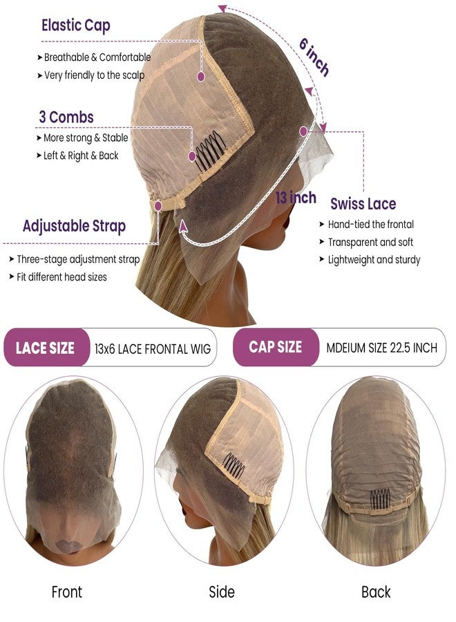 Ubetta Ash Brown to Ash Blonde Balayage Blonde Highlight Wig Human Hair, 28 Inch HD Glueless Wigs Human Hair Pre Plucked 180% Density Ombre Lace Front Human Hair Wigs for White Women - Image 5