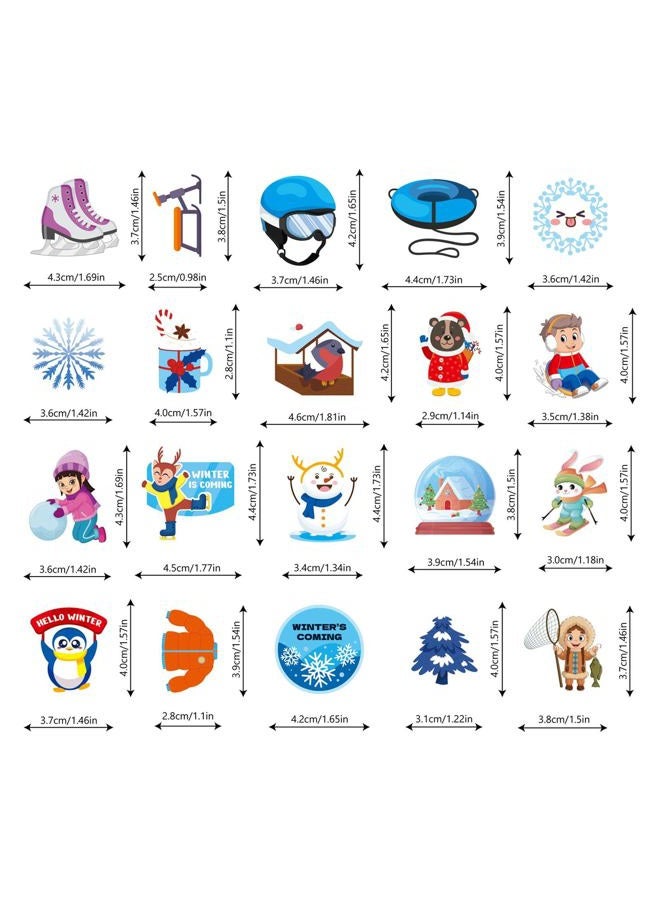 DUJAA 200PCS Winter Stickers for Kids, Vinyl Waterproof Stickers for Water Bottles, Winter Holiday Sticker with Snowflake Penguin Snowman Polar Bear, Christmas Sticker for Envelopes Cards Scrapbooking - Image 4