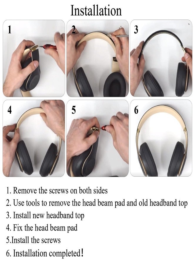 Adhiper Studio 3 Headband Replacement Top Headband Replacement Head Band Parts Accessories Repair Kit Compatible with Studio 3.0 A1914 Wireless Studio 2.0 Wireless Headphones（Gray Gold） - Image 5